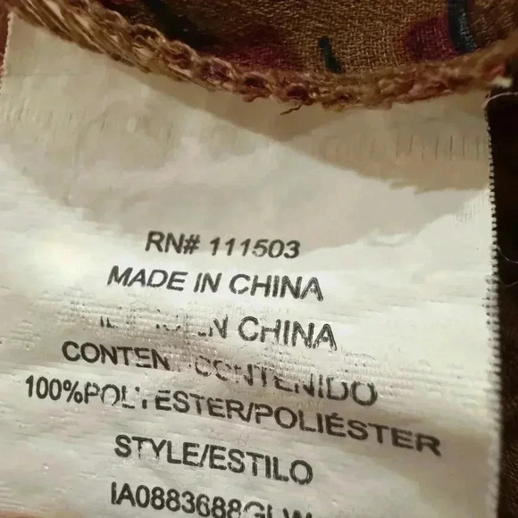 Lily White Brown Flower Top - Size Large - Picture 3 of 5